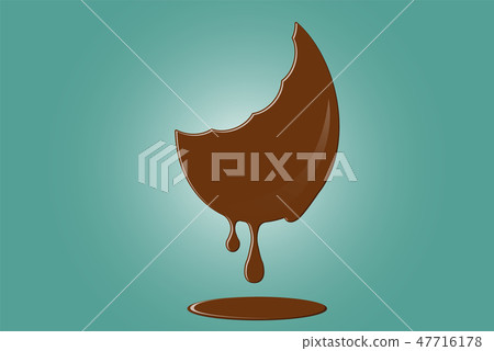 Bitten and melting chocolate egg. Flat style logo Bitten and melting chocolate egg. Flat style logo 47716178