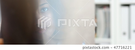 Female black doctor hold in arm and look Female black doctor hold in arm and look 47716221