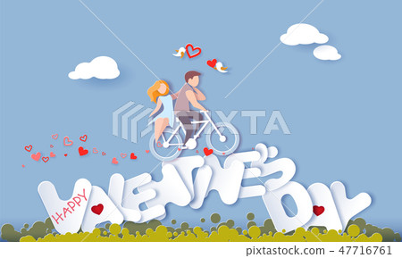 Valentines day card with couple in love heart Valentines day card with couple in love heart 47716761
