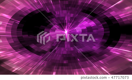 Bright flash in the tunnels with square particles in space, abstract 3d render background, computer 47717073
