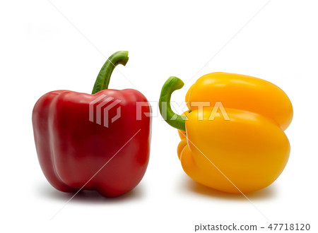 yellow and red sweet bell pepper. 47718120