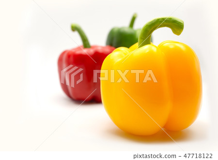 Red green and yellow sweet bell pepper. 47718122