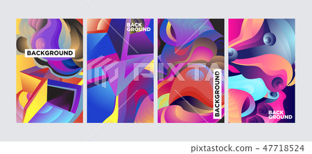 Vector Abstract 3D Colorful Gradient Geometric Cur 47718524