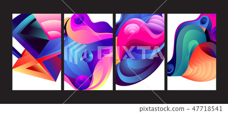 Vector Abstract 3D Colorful Gradient Geometric Cur - Stock Illustration ...