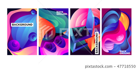 Vector Abstract 3D Colorful Gradient Geometric Cur - Stock Illustration ...