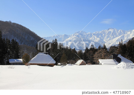Hakuba village blue winter winter Hakuba village blue winter winter 47718907