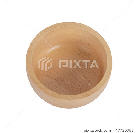wooden bowl isolated on white background 47720395