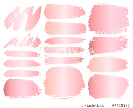 Set of brush stroke, Pink gold grunge brush stroke Set of brush stroke, Pink gold grunge brush stroke 47720582