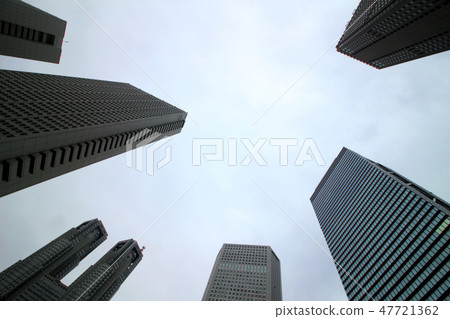 High-rise building group in Shinjuku unified to cool color High-rise building group in Shinjuku unified to cool color 47721362