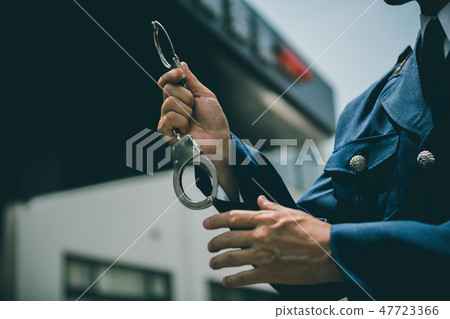 手銬 警察 圓形的便當盒 47723366