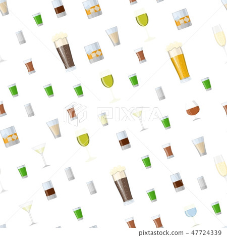 Seamless pattern with Alcoholic drinks glasses 47724339