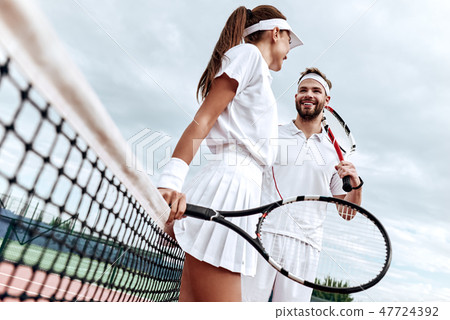 Success is where preparation and opportunity meet. Man and woman are smiling to each other 47724392