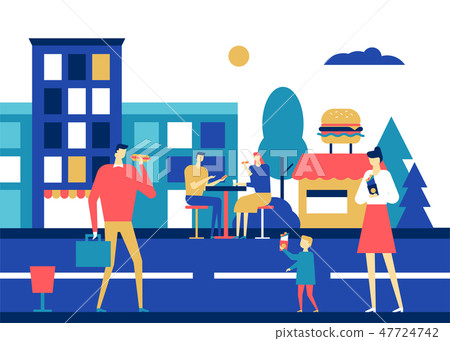 Fast food - flat design style colorful illustration 47724742