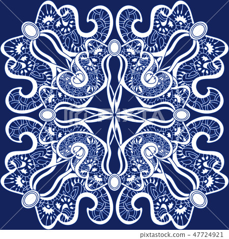 Silk scarf with ethnic elements.  47724921