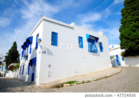 Tunisian Blue Townscape Sidibuside 47724930