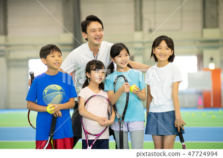 網球學校體育俱樂部孩子教室圖像 47724994