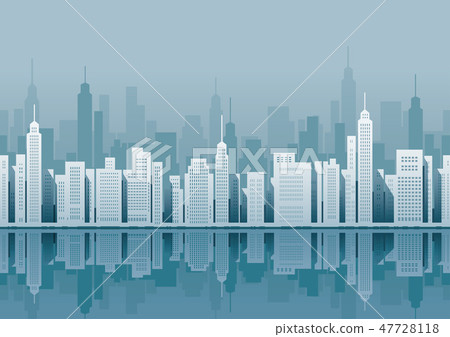 Seamless city illustration 47728118