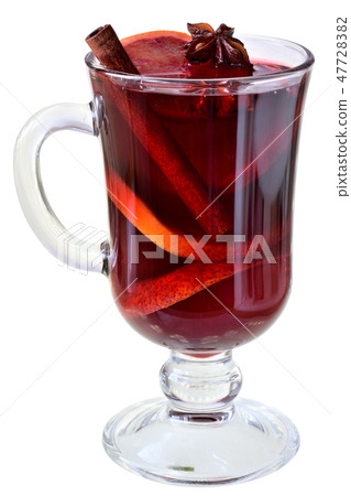 Mulled wine in a glass goblet. 47728382