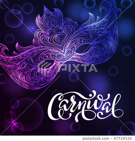 Beautiful lace masquerade carnival mask. Beautiful lace masquerade carnival mask. 47728520