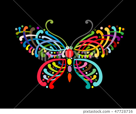 Ornate colorful butterfly for your design Ornate colorful butterfly for your design 47728716