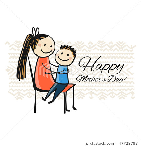 Happy mother's day. Greeting card design 47728788