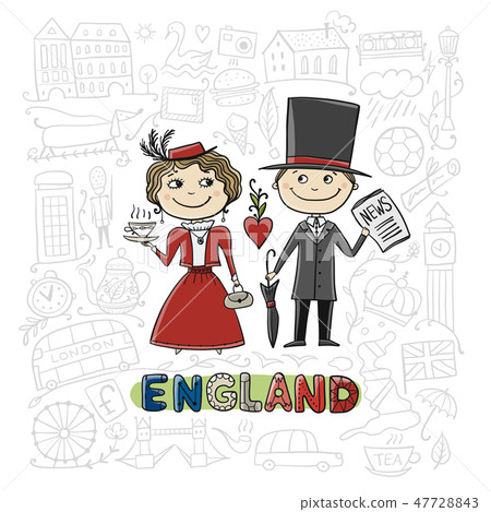 Travel to England. Greeting card for your design 47728843