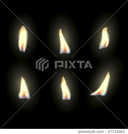 Candle different flame lights on black background Candle different flame lights on black background 47728863