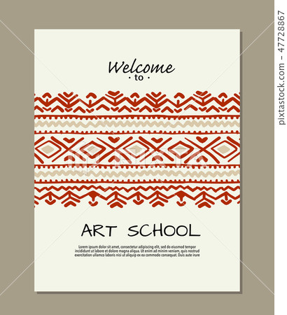 Business cards design, folk ornament 47728867