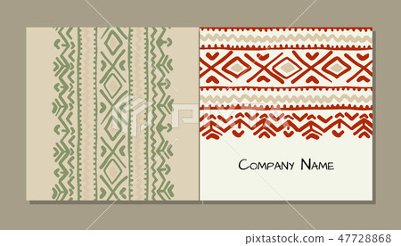 Business cards design, folk ornament 47728868