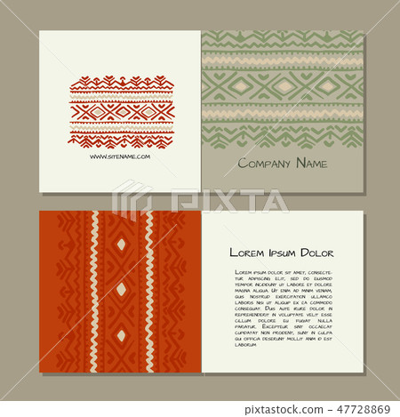 Business cards design, folk ornament Business cards design, folk ornament 47728869
