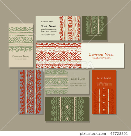 Business cards design, folk ornament 47728891