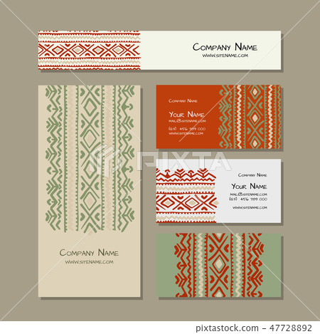 Business cards design, folk ornament 47728892