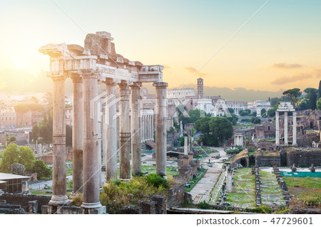 Temple of Saturn, Roman forum ethernal city  47729601