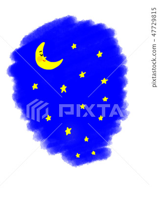 像畫冊一樣的夜空。表達附在月球上。 47729815
