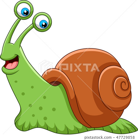 Cartoon happy snail isolated on white background 47729858