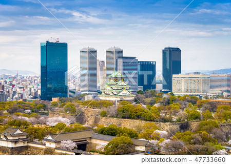 Osaka, Japan at Osaka Castle in springtime Osaka, Japan at Osaka Castle in springtime 47733660