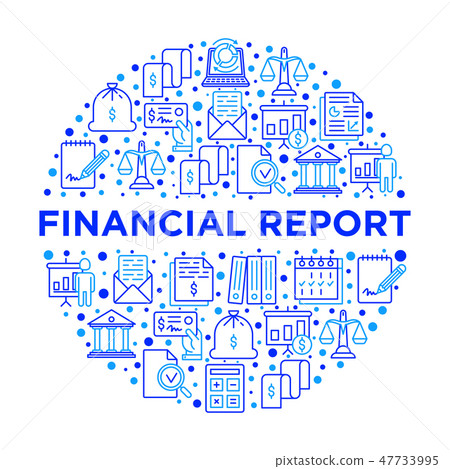 Financial report concept in circle 47733995