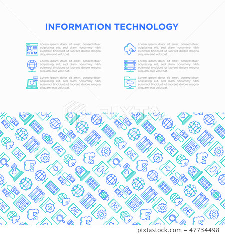 Information technology concept with thin line icon Information technology concept with thin line icon 47734498
