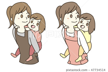 Piggyback ride - Stock Illustration [47734514] - PIXTA