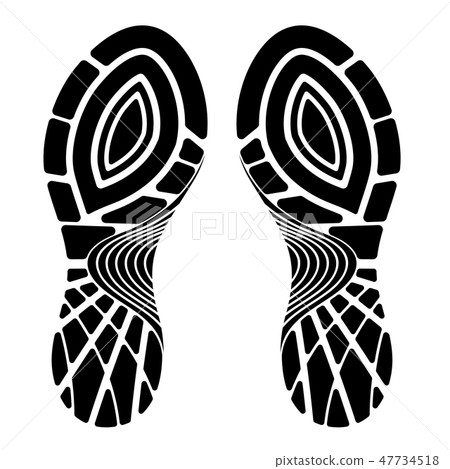 Footprint sport shoe isolated on a white. 47734518
