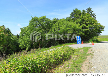 In the direction of the parking lot of the hotel of Mikigahara mountaintop in Nagano In the direction of the parking lot of the hotel of Mikigahara mountaintop in Nagano 47735146