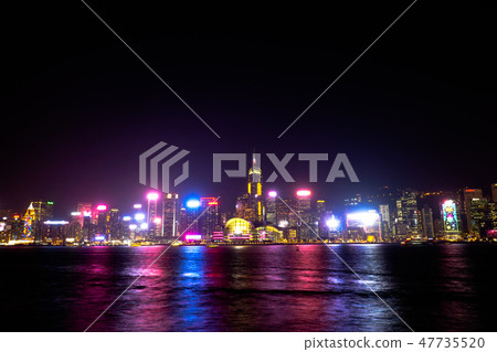 香港維多利亞港夜景 香港維多利亞港夜景 47735520