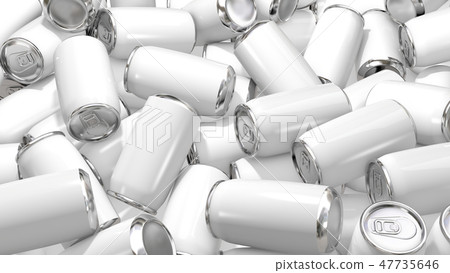 White aluminum cans White background 3D rendering 47735646