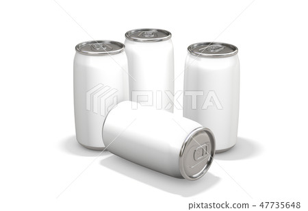 White aluminum cans White background 3D rendering 47735648