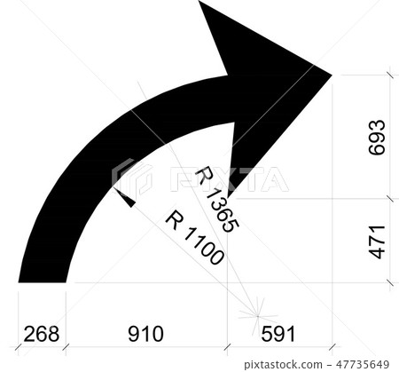 illustration image of road direction arrow 47735649