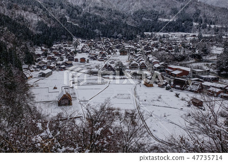 Historic Village of Shirakawago at winter Historic Village of Shirakawago at winter 47735714