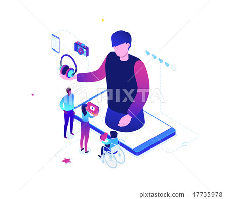 Blogging online - modern colorful isometric vector illustration Blogging online - modern colorful isometric vector illustration 47735978