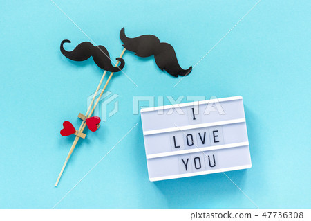 Couple paper mustache props I love you Couple paper mustache props I love you 47736308