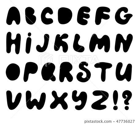 Hand drawn vector alphabet on white background. - Stock Illustration ...