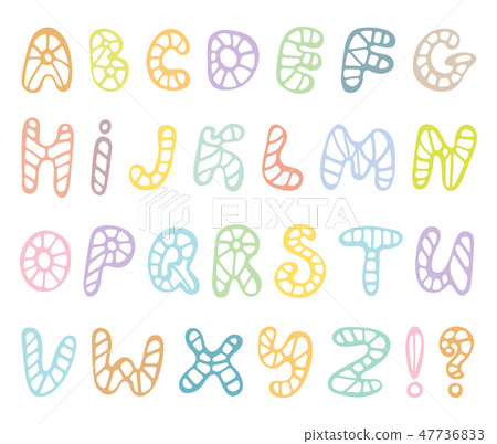 Hand drawn vector alphabet on white background. - Stock Illustration ...
